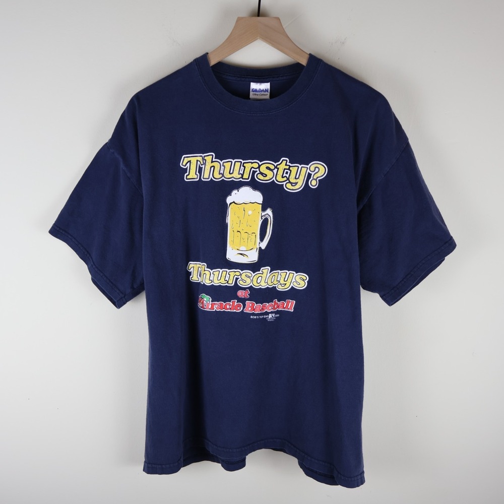 Fort Myers Miracle Minor League Baseball Thursty Thursday Shirt‎ Navy XL 23x27.5